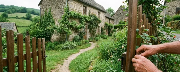Maison en pierre avec jardin fleuri typique de la Corrèze