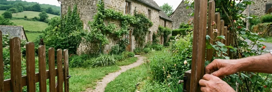 Maison en pierre avec jardin fleuri typique de la Corrèze
