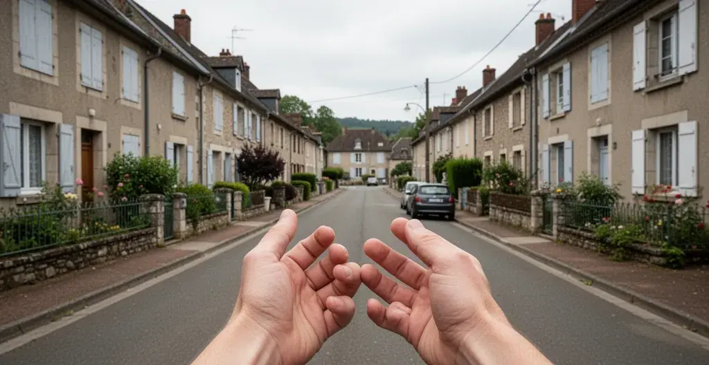 Rue résidentielle calme avec maisons alignées et jardins à Brive-la-Gaillarde
